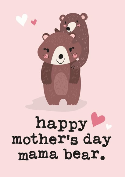 bear Female Mothers Day Card 6008 created by Mrs Best Paper Co.