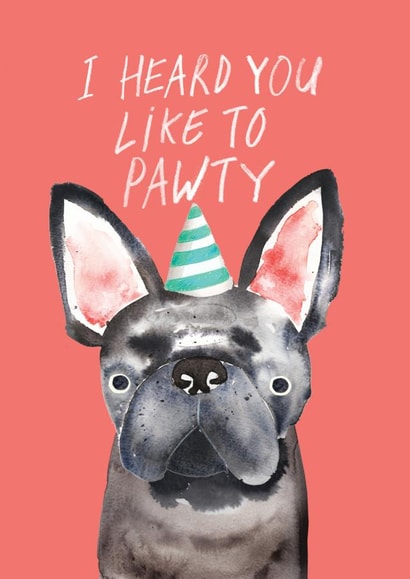 frenchie party Birthday Card 15557 created by JOLLY AWESOME