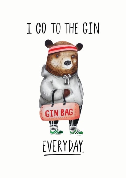 gin bear Birthday Card 15559 created by JOLLY AWESOME