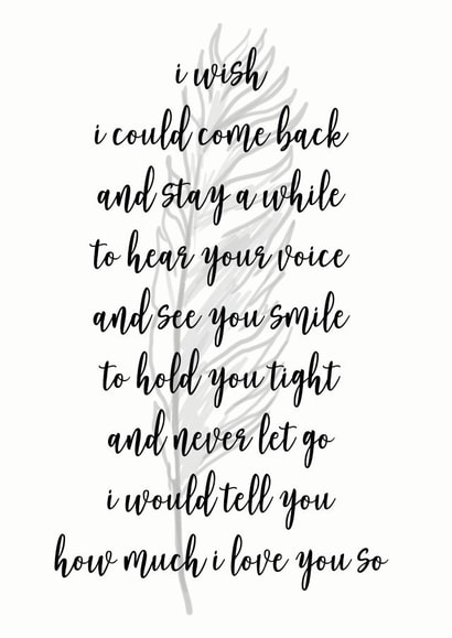 wish come back Mothers Day Card 5149 created by The Monochrome Bow