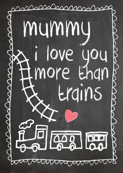 trains cute Mothers Day Card 15177 created by Mad Philomena