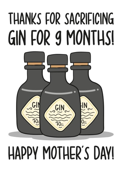 gin alcohol Mothers Day Card 11356 created by TeePee Creations