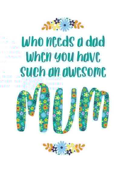 Single adult Mothers Day Card 8899 created by Duckduckle Design