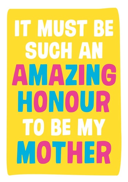 amazing honour Mothers Day Card 3051 created by Dean Morris Cards
