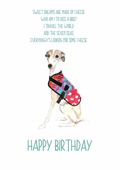 sweet dreams whipet Birthday Card 14167 created by Sarah Maddox