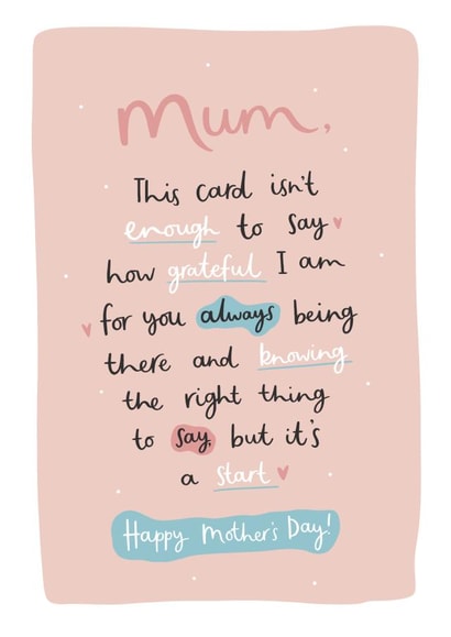 enough grateful Mothers Day Card 27093 created by Abbie Imagine