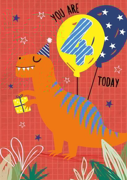 dinosaur four Birthday Card 16438 created by Jessica Eyre