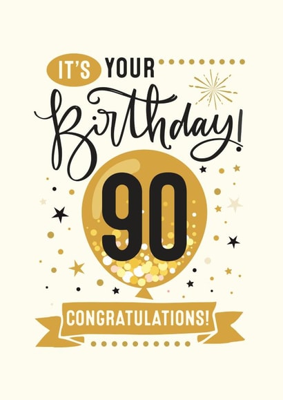 Congratulations 90th Birthday Card created by Little Red Cherry