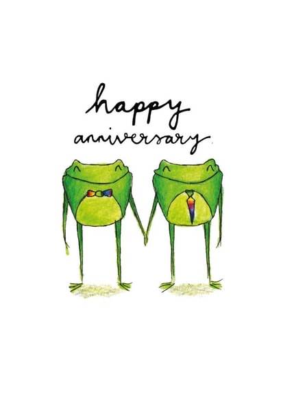 LGBTQ+ Cute Frog Anniversary Card created by Odd Socks