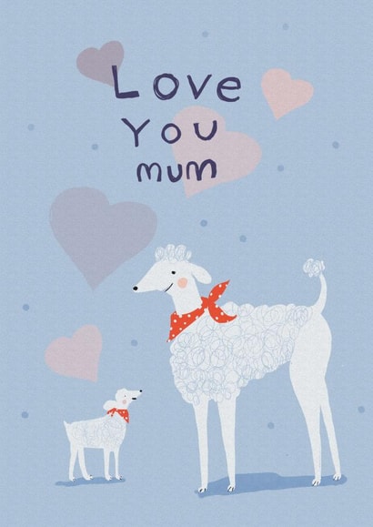 poodle pet Mothers Day Card 24727 created by Susse Linton