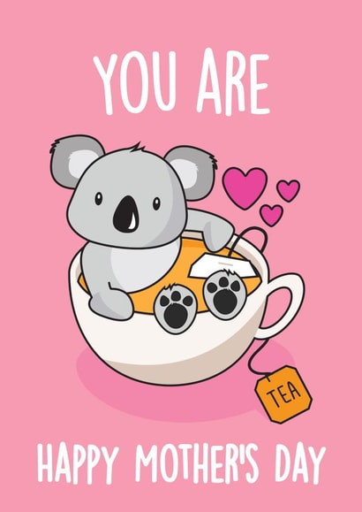 Funny "Koala Tea" Happy Mother's Day Card created by Thirty Mussels