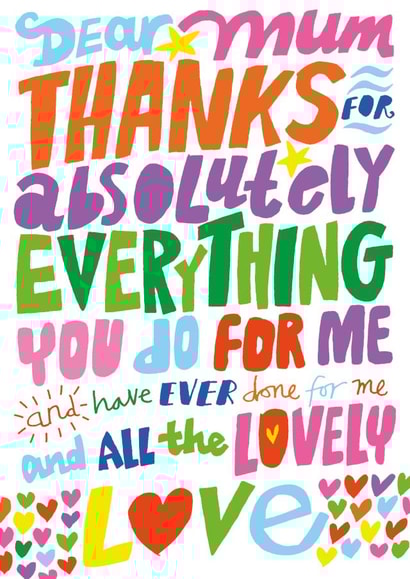 mum thanks Mothers Day Card 2226 created by Dave Sutton