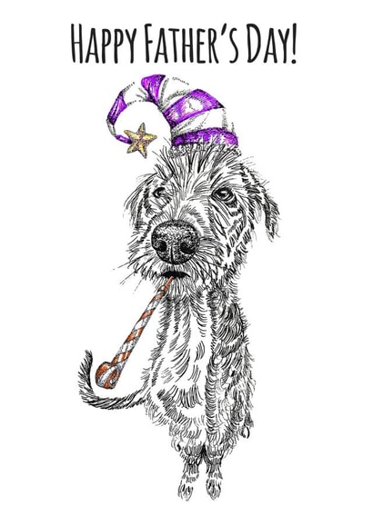 Happy Father's Day Funny Lurcher created by sarahcoxartwork