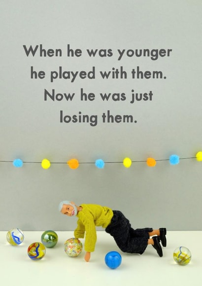 marbles played Birthday Card 11539 created by Bold & Bright Cards