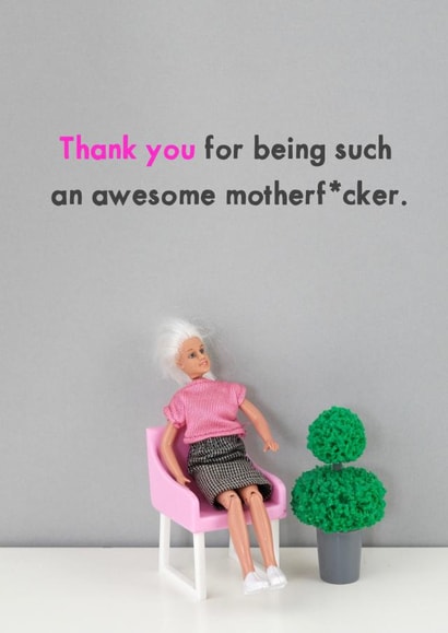 adult cheeky Thank You Card 11545 created by Bold & Bright Cards