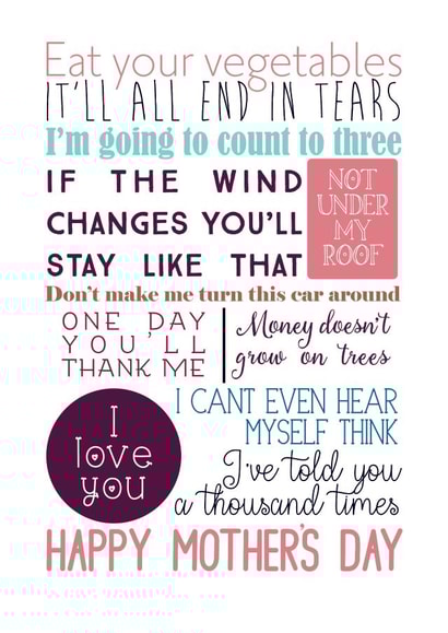 sayings warnings Mothers Day Card 41301 created by Elise Williams