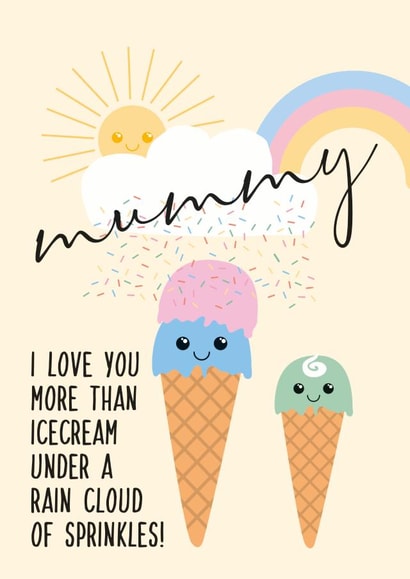 mummy icecream Mothers Day Card 32842 created by Rulu
