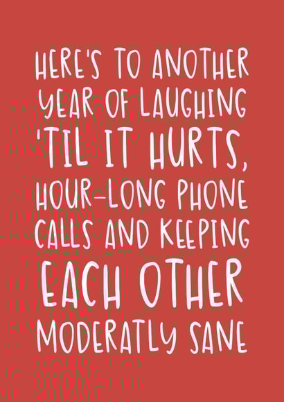 'Here's Another Year Of Laughing Until It Hurts' Cute and Sweet Anniversary Card created by Brogan Thomas