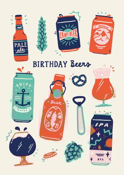 beers alcohol Birthday Card 11134 created by Sadler Jones