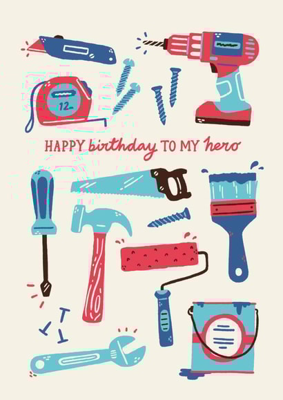 hero adult Birthday Card 11136 created by Sadler Jones