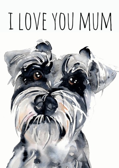 Schnauzer schnauser Mothers Day Card 1596 created by Jo Scott Art
