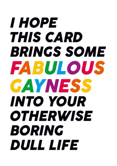fabulous gayness Birthday Card 3058 created by Dean Morris Cards