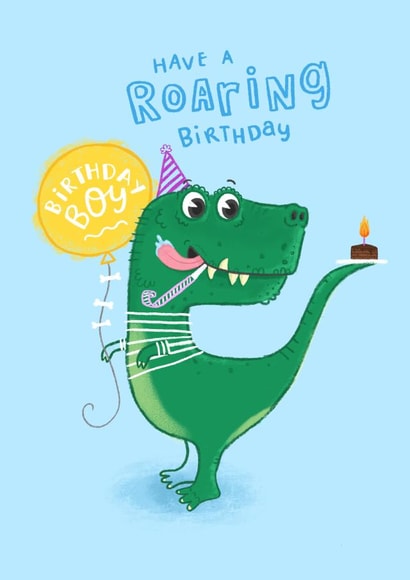 trex Dinosaur Birthday Card 11077 created by Blue Kiwi Design