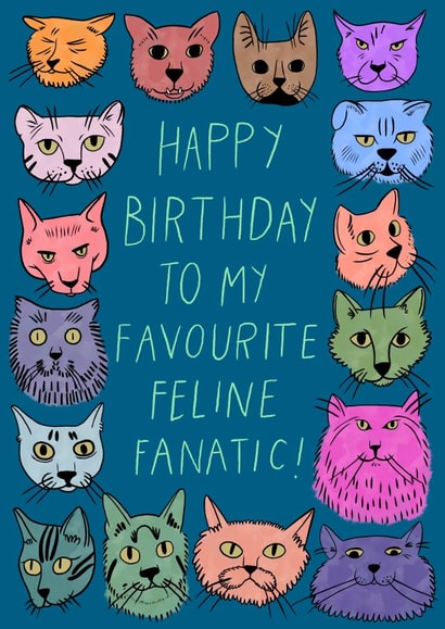 cat favourite Birthday Card 13183 created by drawnonna