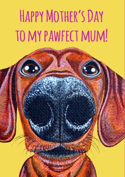 Funny Dachshund Sausage Dog Mother's Day Card created by sarahcoxartwork
