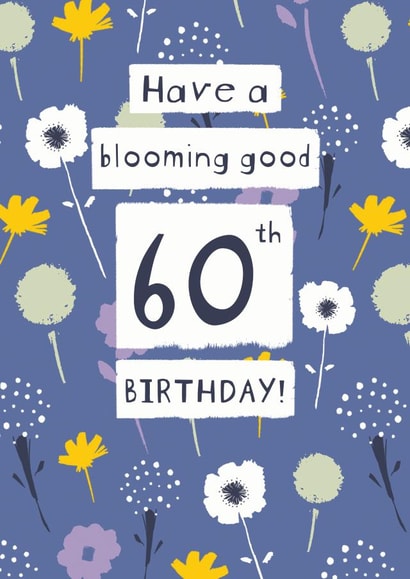 60 blooming Birthday Card 14853 created by Dinky Rouge