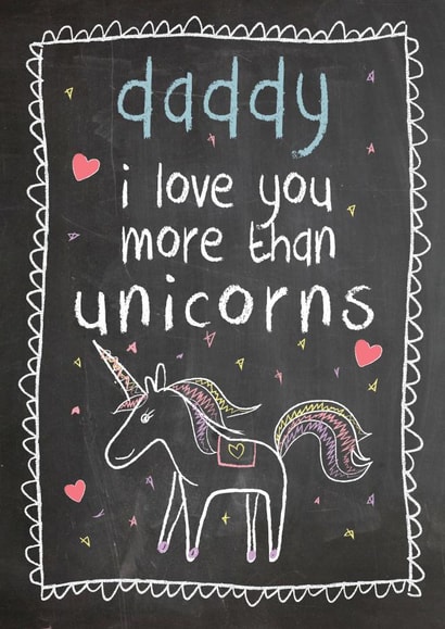 Cute Unicorn Fathers Day Card / Birthday Card - Daddy - Daddy I Love You More Than Unicorns created by Mad Philomena