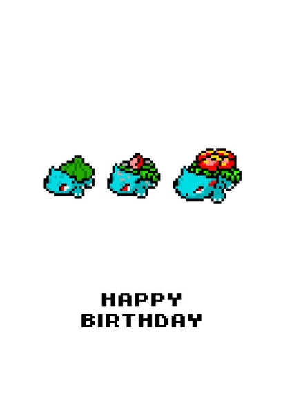 bulbasaur ivysaur Birthday Card 11686 created by Rishi