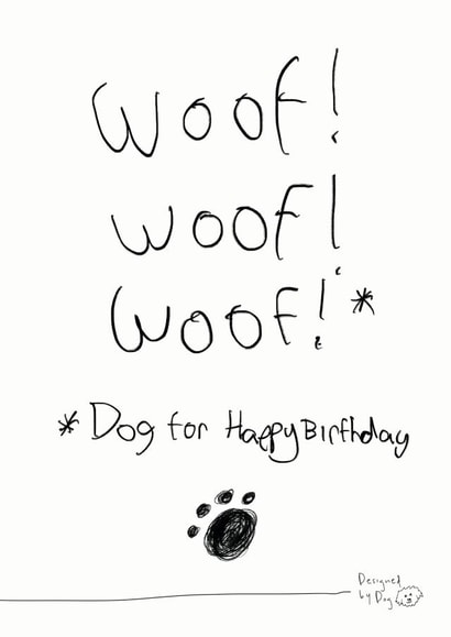 woof woof adult Birthday Card 13010 created by Paper Plane