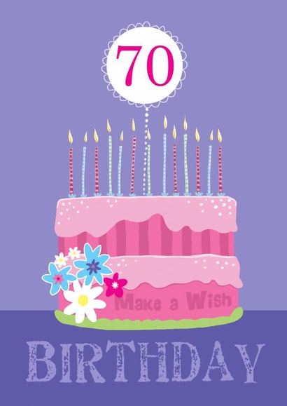 70th Birthday Modern Pink Cake Card created by Dale Simpson