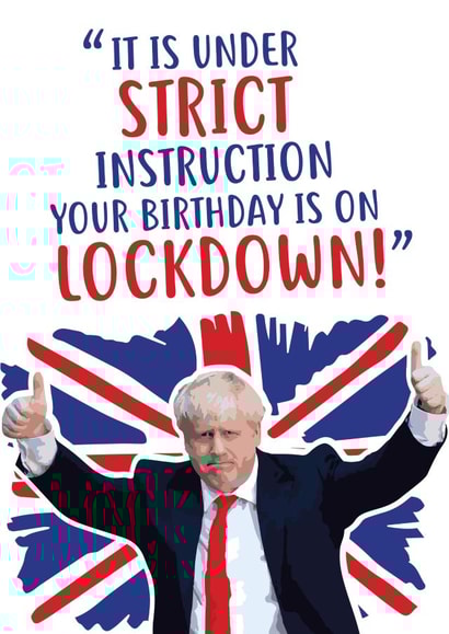 Lockdown instruction Birthday Card 33594 created by @linesbehind