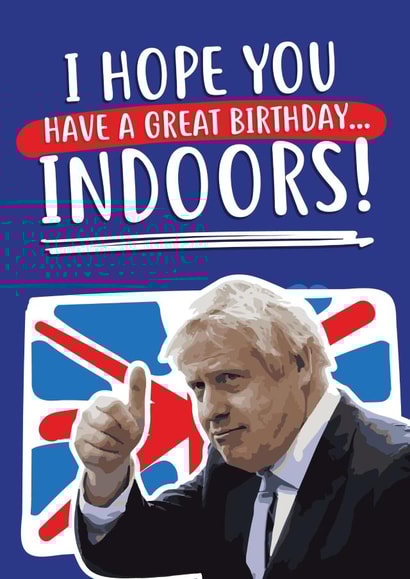 Boris Johnson themed birthday card created by @linesbehind