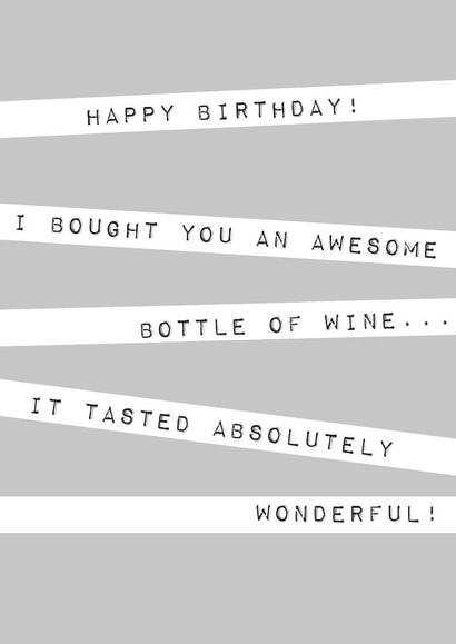 Cheeky and Funny - Wonderful Wine Label Card created by Megan Claire