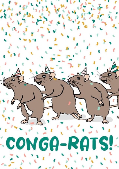 Congra Rats Confetti Congratulations Card created by Charles Makes