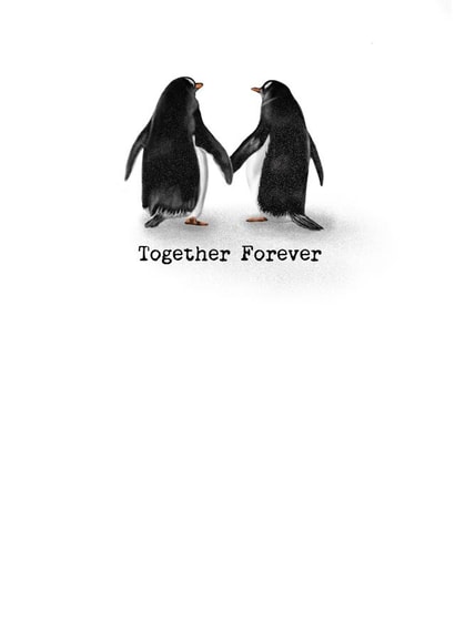 Cute Penguin Couple Anniversary Card - Together Forever created by ByHannahMay