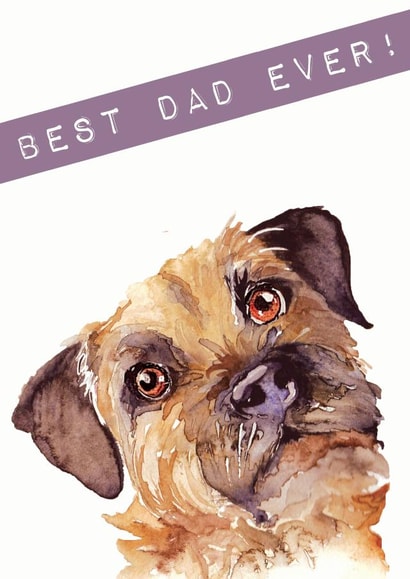 Border Terrier Best Dad ever Father's Day card created by Jo Scott Art