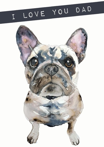 I love you from the dog Father's Day card created by Jo Scott Art