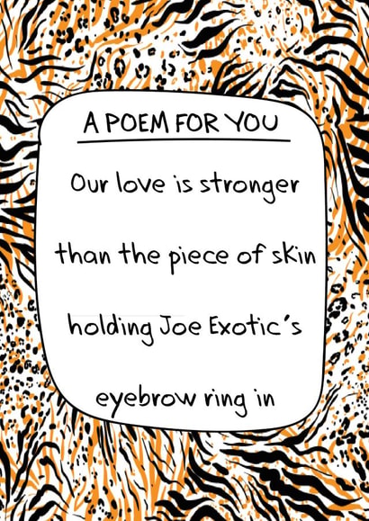 joe exotic tigerking Love & Friendship Card 31597 created by Pack a Punch Designs