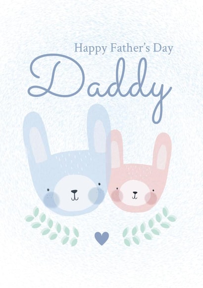 Daddy and Daughter Bunny Father's Day Card created by Juniper and Rose Studio