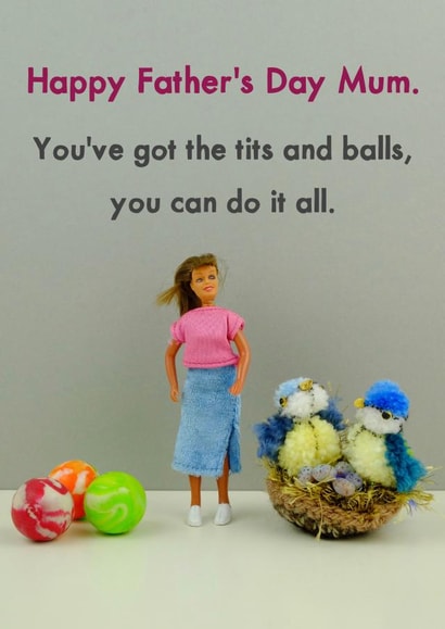 tits balls Father's Day Card 11556 created by Bold & Bright Cards
