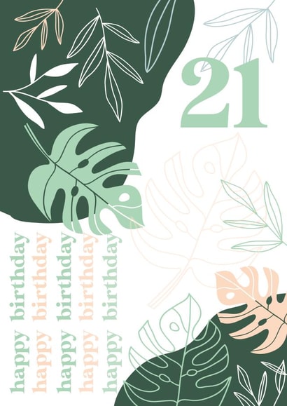 palm leaf Birthday Card 16903 created by YA DSGN