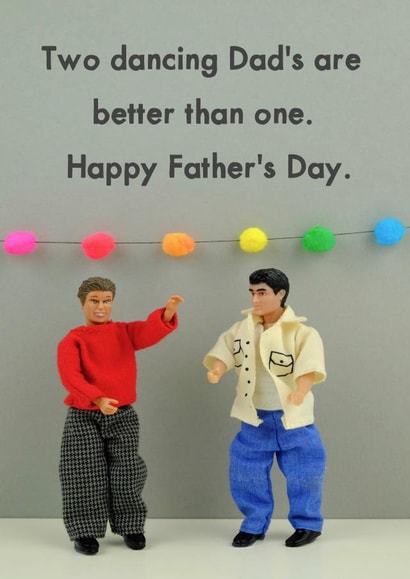 dancing gay Father's Day Card 11561 created by Bold & Bright Cards