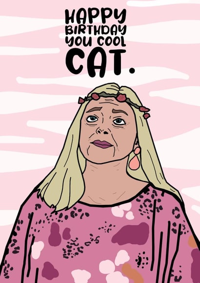 Tiger King Carole Baskin Cool Cat Birthday Card created by Charles Makes