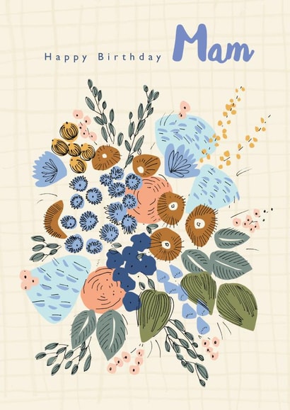 Mam floral birthday card 1000 created by Rebecca Prinn