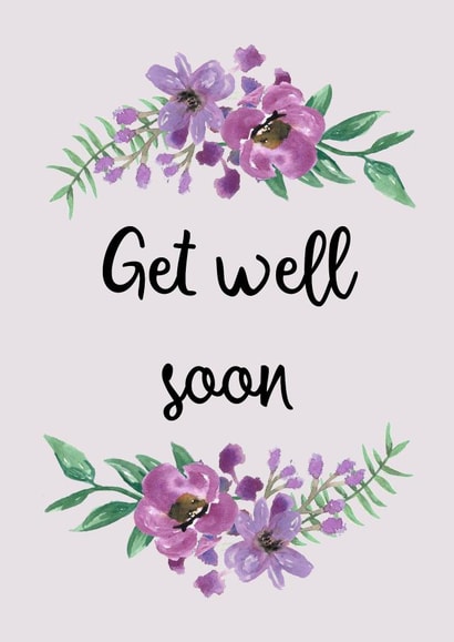 flowers adult Get Well Card 15954 created by Pippin Prints