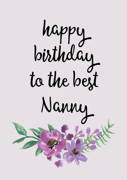 Pink flowers best Nanny birthday card created by Pippin Prints